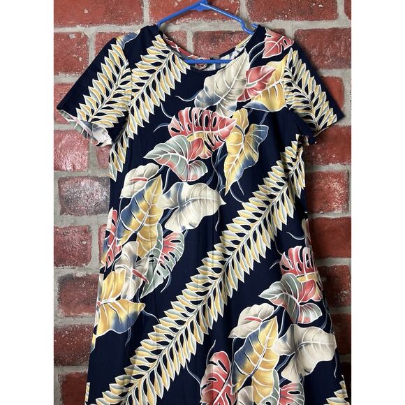Hilo Hattie Long Maxi Dress Hawaiian Floral Tropical Cotton Rayon Size Small - Picture 4 of 7